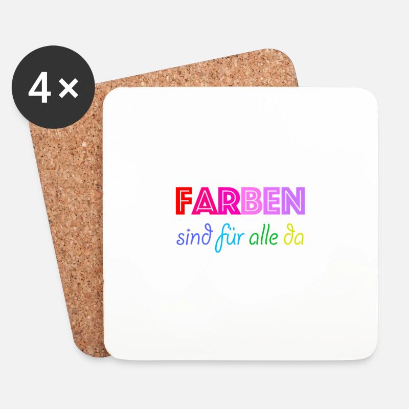 Farben sind für alle da - Untersetzer (4er-Set) - Weiß