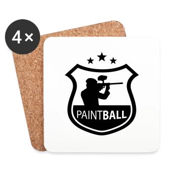 paintball - Dessous de verre (lot de 4) - blanc - Devant