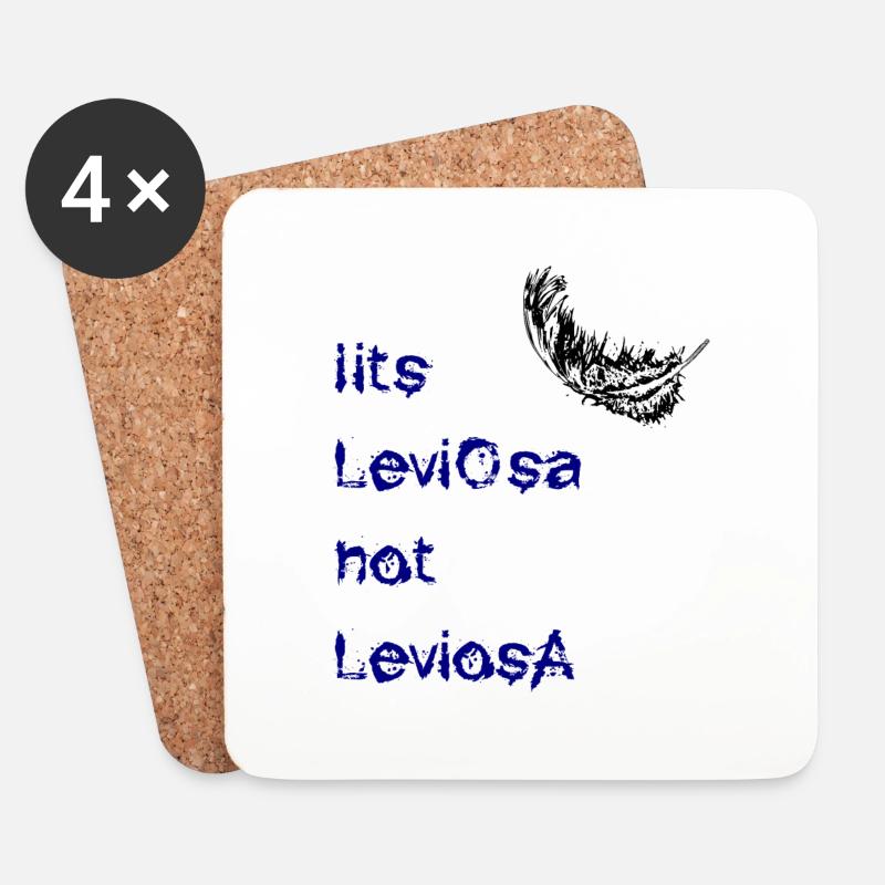 leviosa feder schwarz blau - Untersetzer (4er-Set) - Weiß