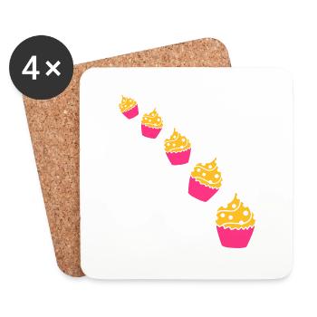 Cupcakes - Untersetzer (4er-Set) - Weiß - Vorne