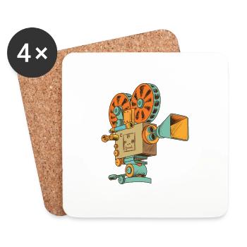 Filmmaker photographer vintage camera gift - Coasters (set of 4) - white - Front