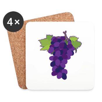 Raisin - Dessous de verre (lot de 4) - blanc - Devant