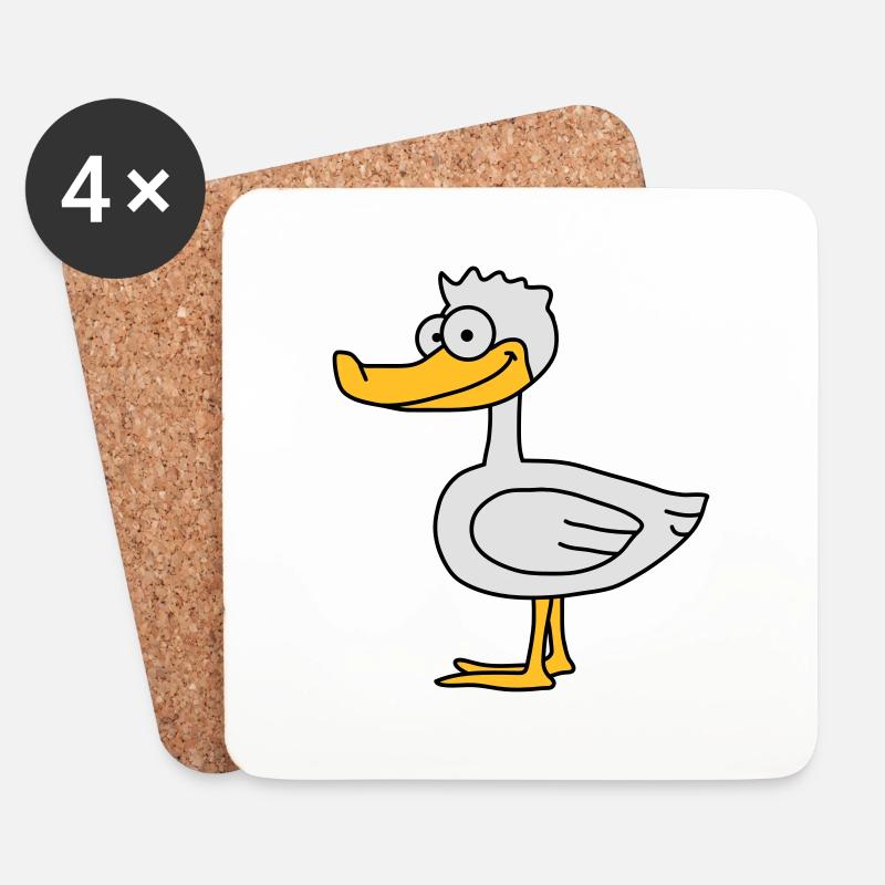 Duck - Coasters (set of 4) - white