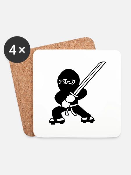 ninja katana - Untersetzer (4er-Set) - Weiß