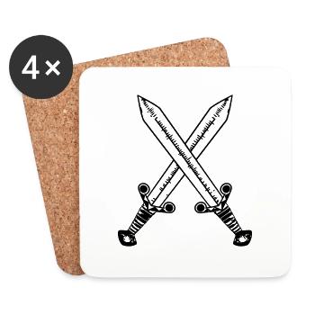 crossed-swords - Coasters (set of 4) - white - Front