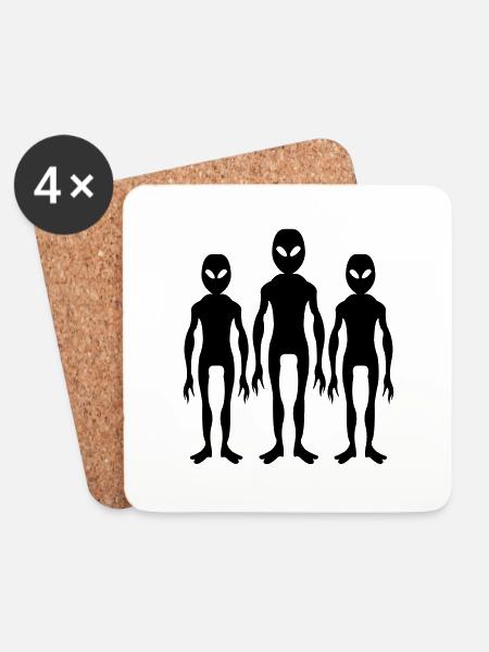 aliens - Untersetzer (4er-Set) - Weiß