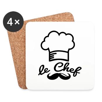 le_chef_f1 - Dessous de verre (lot de 4) - blanc - Devant
