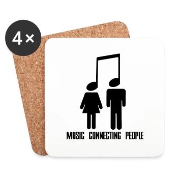 Music Connecting People - Untersetzer (4er-Set) - Weiß - Vorne