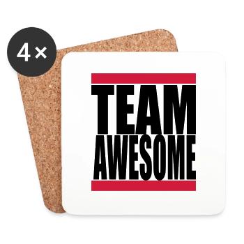 team awsome - Untersetzer (4er-Set) - Weiß - Vorne