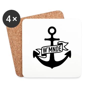 W'MNDE mein Heimat Hafen - Untersetzer (4er-Set) - Weiß - Vorne