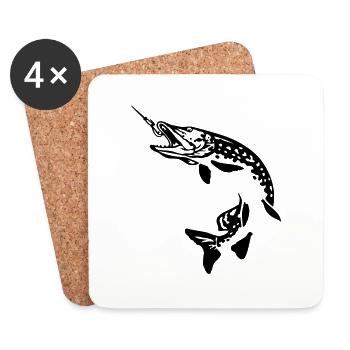 hecht_beisst - Coasters (set of 4) - white - Front