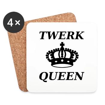 Twerk Queen - Untersetzer (4er-Set) - Weiß - Vorne