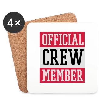official crew member - Dessous de verre (lot de 4) - blanc - Devant