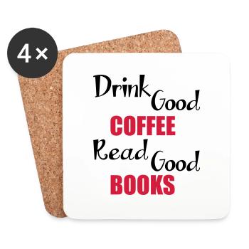 Coffee & Books - Coasters (set of 4) - white - Front