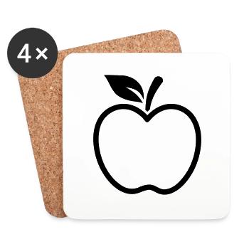 Apfel - Untersetzer (4er-Set) - Weiß - Vorne