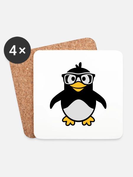 Penguin - Coasters (set of 4) - white