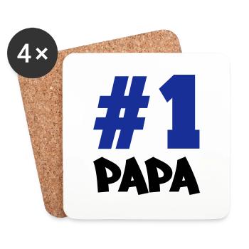number1_papa02 - Untersetzer (4er-Set) - Weiß - Vorne