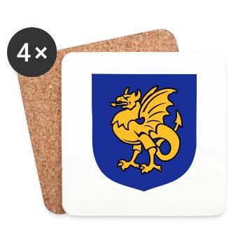 Fantasy-Kreatur Greif Zeichnung Bornholm - Untersetzer (4er-Set) - Weiß - Vorne