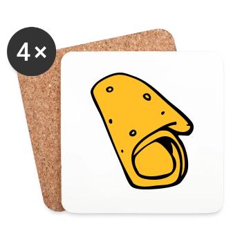 crêpe galette saucisse snack pita - Dessous de verre (lot de 4) - blanc - Devant