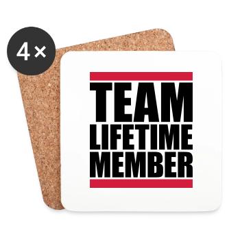 team lifetime member mitglied freunde gruppe verei - Coasters (set of 4) - white - Front