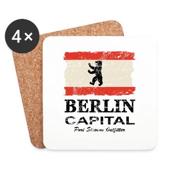 Berlin Vintage Flag - Dessous de verre (lot de 4) - blanc - Devant