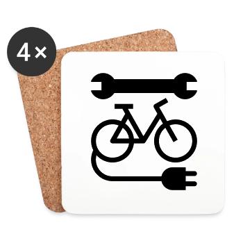 E-bike Werkstatt - Untersetzer (4er-Set) - Weiß - Vorne