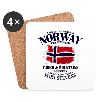 Telemark Norway - Vintage Flag - Untersetzer (4er-Set) - Weiß - Vorne