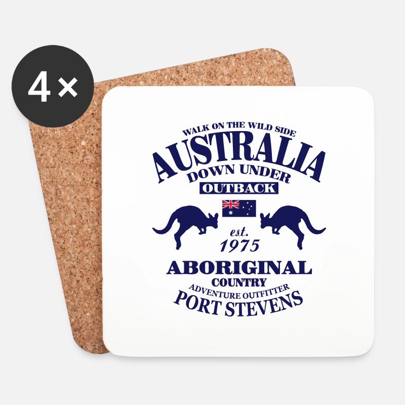 Australian Outback - Aboriginal Country - Untersetzer (4er-Set) - Weiß