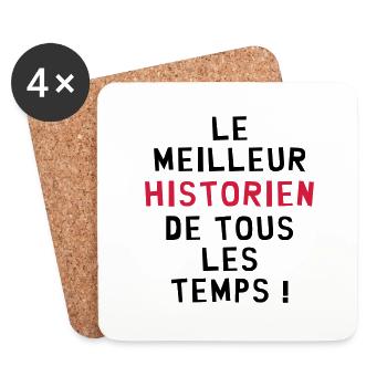 Histoire / Historien / Historienne / Ecole / Prof - Dessous de verre (lot de 4) - blanc - Devant