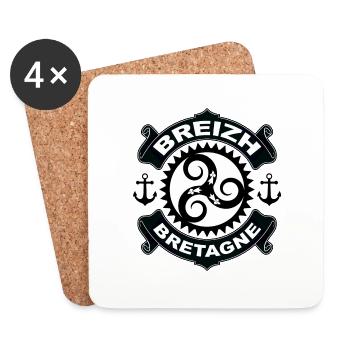 bretagne breizh triskel 14 - Dessous de verre (lot de 4) - blanc - Devant