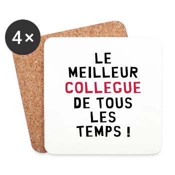 Collègue / Bureau / Travail / Collegue Entreprise - Dessous de verre (lot de 4) - blanc - Devant