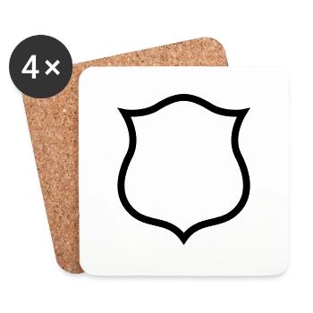 Forme / Symbole / Rond / Custom / Personnaliser - Dessous de verre (lot de 4) - blanc - Devant