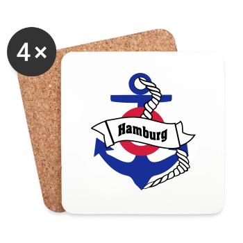 hamburg_1 - Untersetzer (4er-Set) - Weiß - Vorne