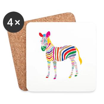 A Touch of Madness - Zebra - Color your Life ! - Untersetzer (4er-Set) - Weiß - Vorne