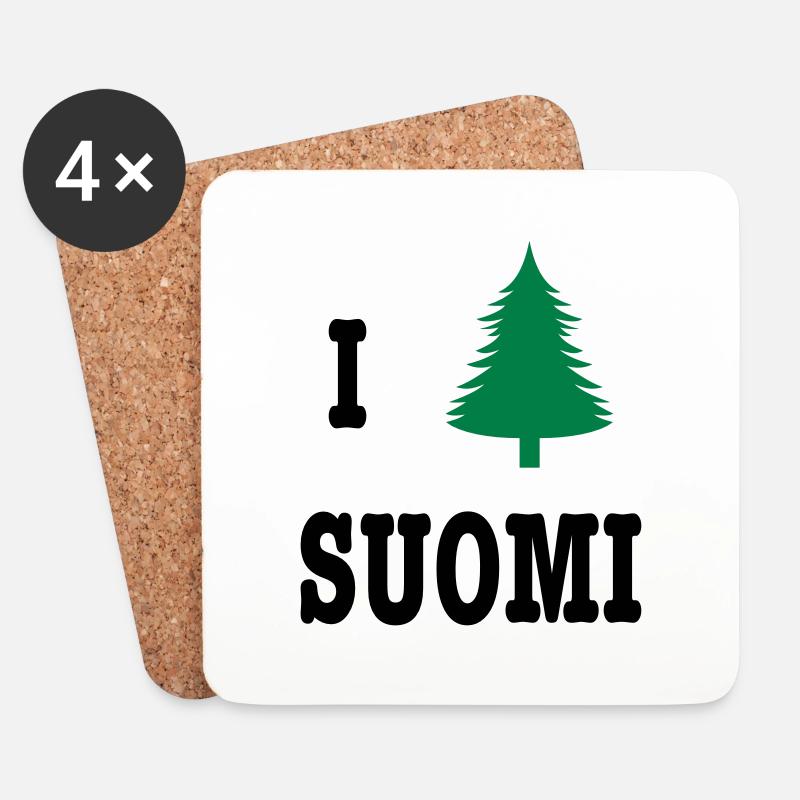 I heart Soumi - Untersetzer (4er-Set) - Weiß