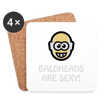 Baldheads Are Sexy (Bald Head NEG 3C) - Untersetzer (4er-Set) - Weiß - Vorne