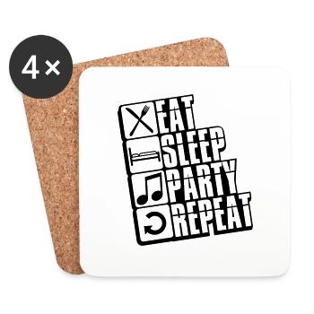 note de musique crew musique répéter les boutons de sommeil - Dessous de verre (lot de 4) - blanc - Devant