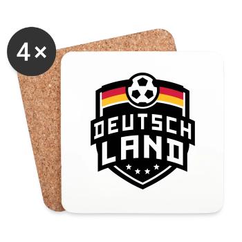 Deutschland Fußball Wappen 04 - Untersetzer (4er-Set) - Weiß - Vorne