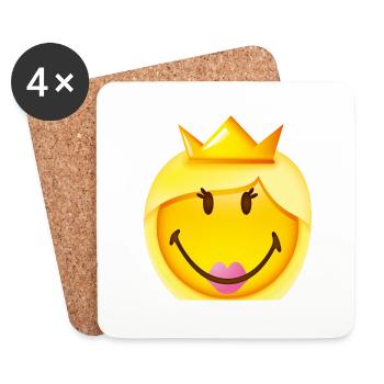 Smiley Princess - Dessous de verre (lot de 4) - blanc - Devant