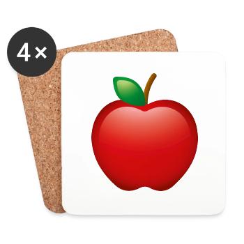 Smiley Apple - Dessous de verre (lot de 4) - blanc - Devant