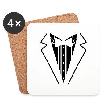 Tuxedo - Coasters (set of 4) - white - Front