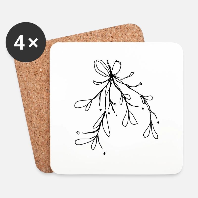 mistletoe - Coasters (set of 4) - white