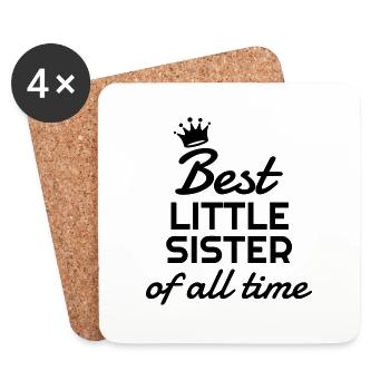 Schwester Sister Baby Geburtstag Geburt Familie - Untersetzer (4er-Set) - Weiß - Vorne