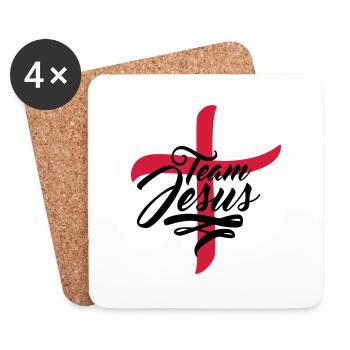 kreuz symbol team crew freunde jesus christus cool - Untersetzer (4er-Set) - Weiß - Vorne
