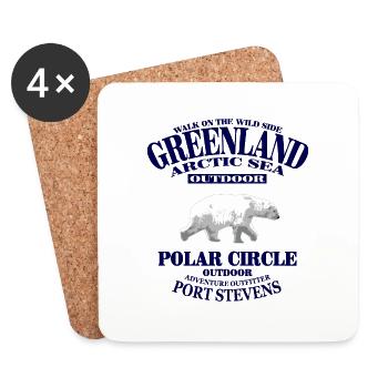 Greenland - Polar Bear - Grönland - Untersetzer (4er-Set) - Weiß - Vorne