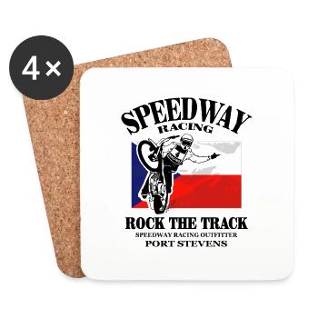 Speedway - Czech Republic Flag - Coasters (set of 4) - white - Front
