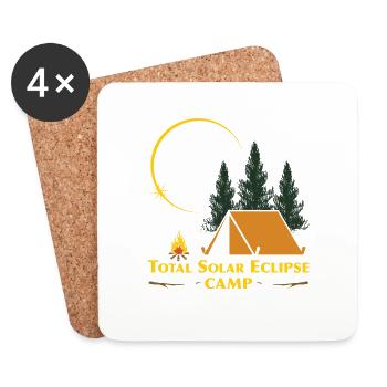 Total Solar Eclipse Camp - Coasters (set of 4) - white - Front