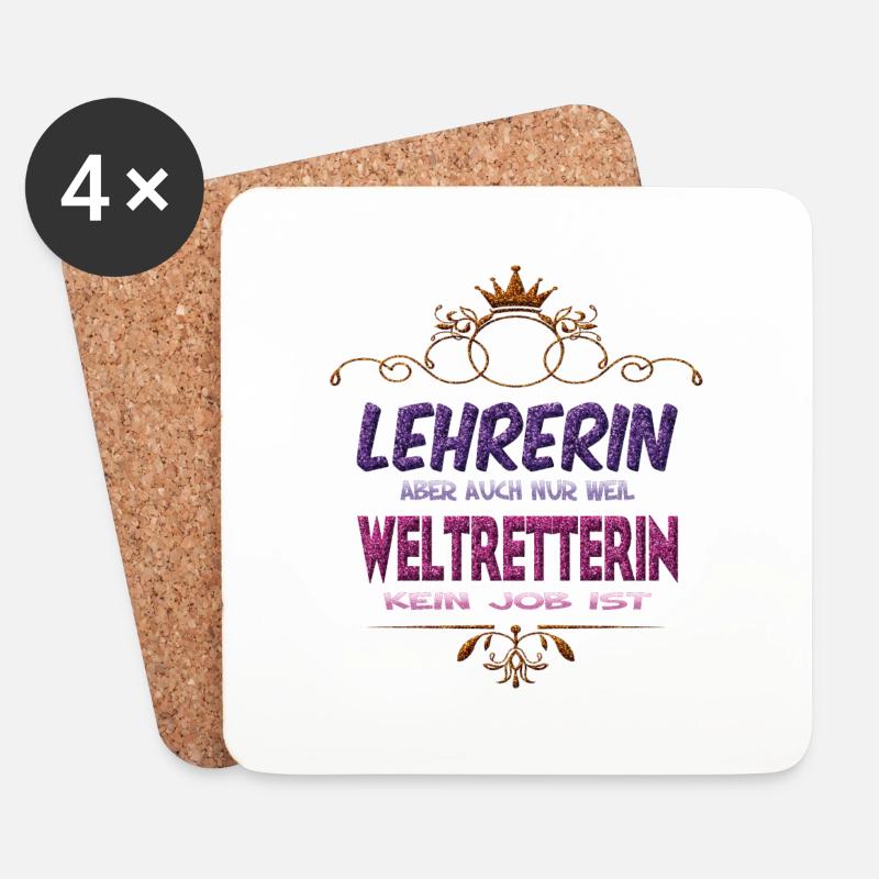 Lehrerin Weltretterin - Untersetzer (4er-Set) - Weiß