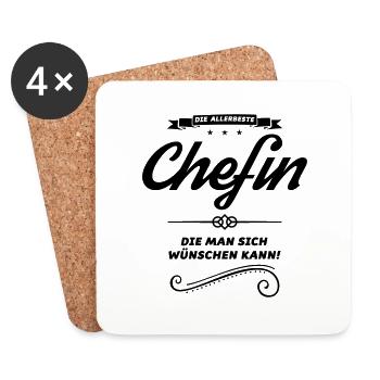 chefin allerbeste - Untersetzer (4er-Set) - Weiß - Vorne