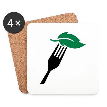vegan - Coasters (set of 4) - white - Front